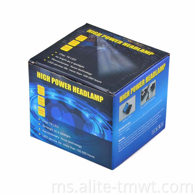 Zoom boleh dicas semula Headlamp LED Coon Head Head With Green Light